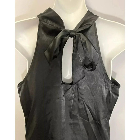 Studio Y Blouse Top Juniors Size XS Blue/White Halter Style Tie Back Key Hole - Picture 3 of 12